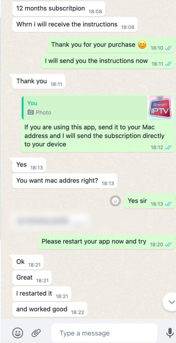 Customer satisfied with their purchase of Nordic IPTV subscription displayed on a smartphone screen, highlighting excellent IPTV service